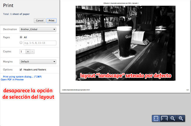 ejemplo1 CSSLab.cl - Impresión portarretrato con CSS3 - Ejemplo 1