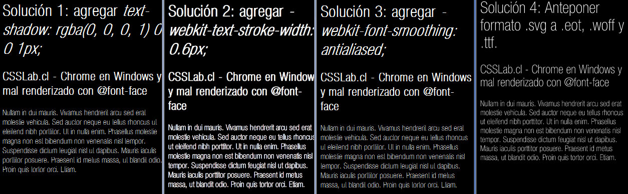 @font-face y renderizado de texto en Chrome Windows