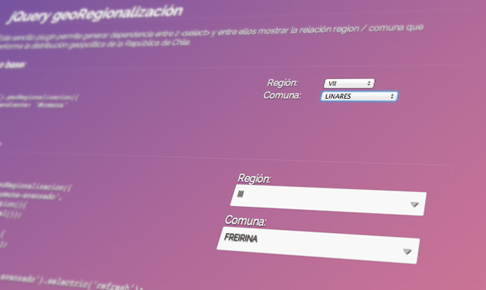 jQuery geoRegionalización